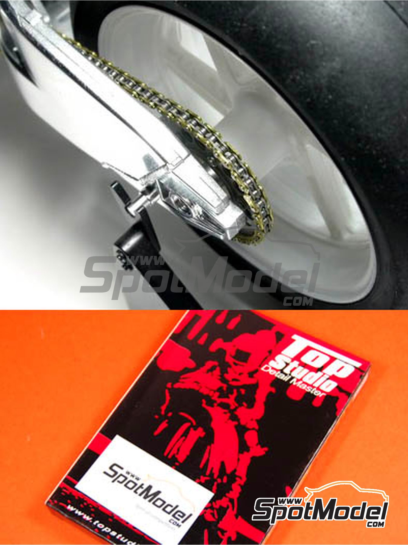 Top Studio TD23012: Chain set 1/12 scale Honda RC211V for Tamiya